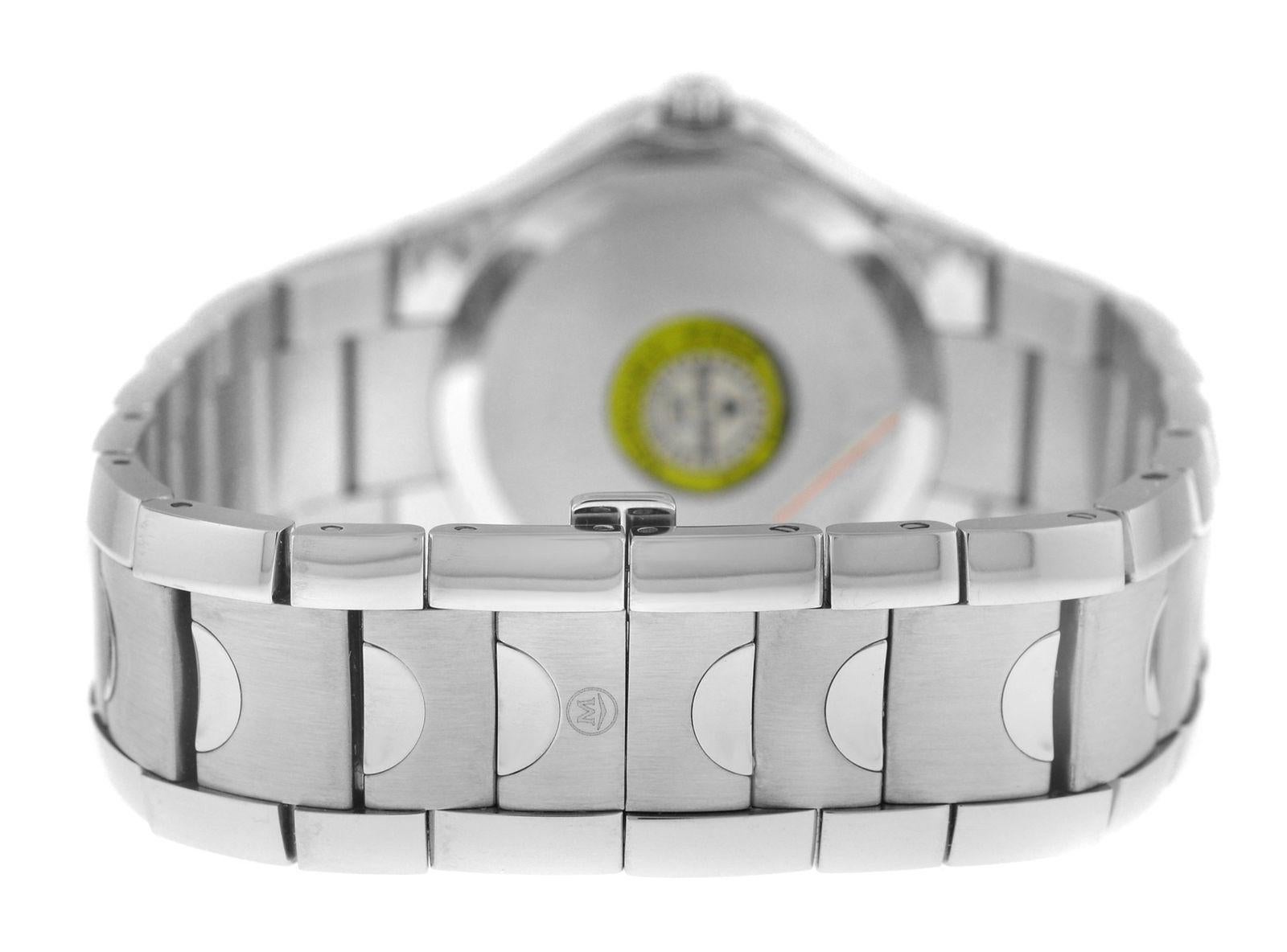 Reloj de cuarzo Movado Luno auténtico para hombre, acero, esfera negra 1
