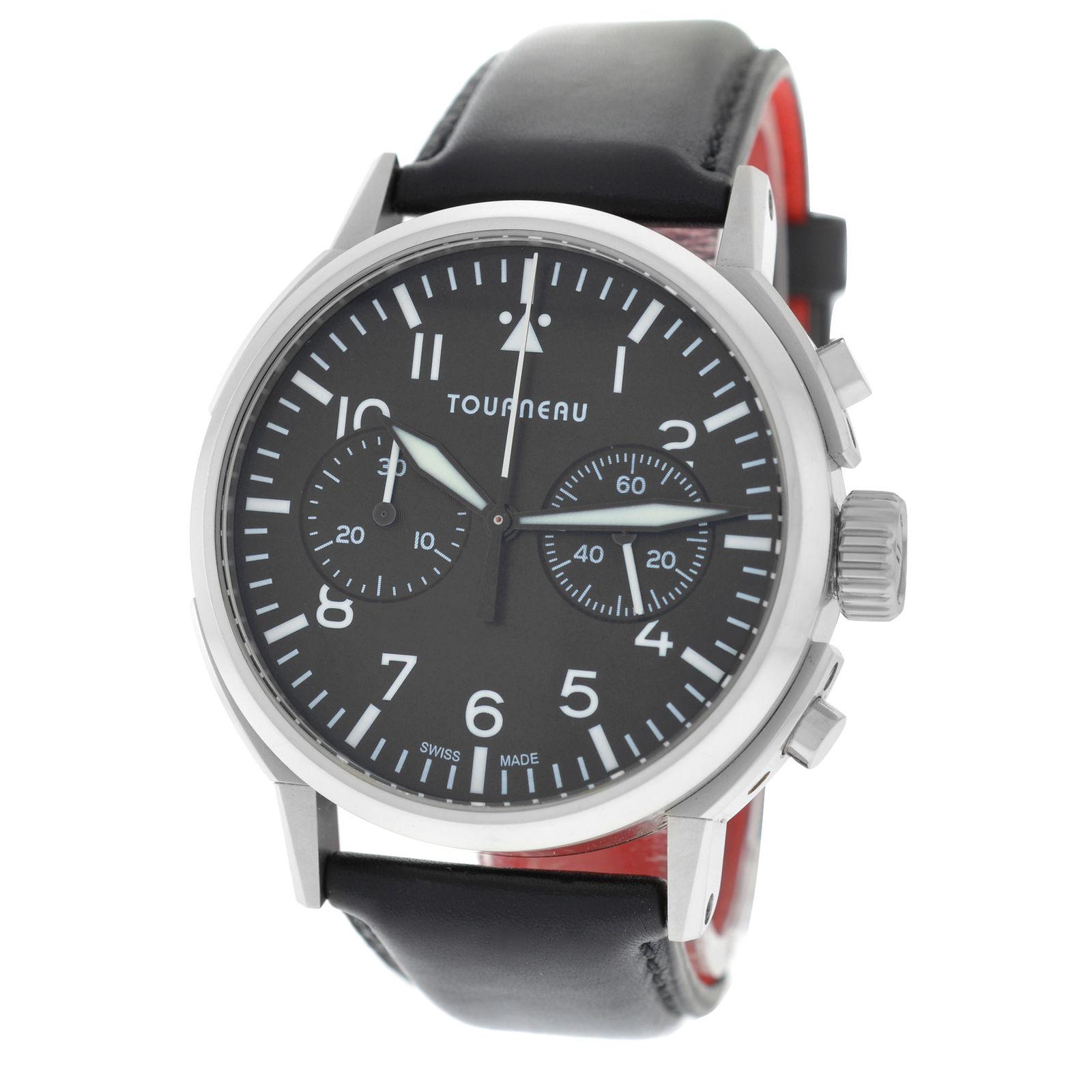 Authentic Men's Tourneau Aviator TNY 400301 Automatic Chronograph Watch For Sale
