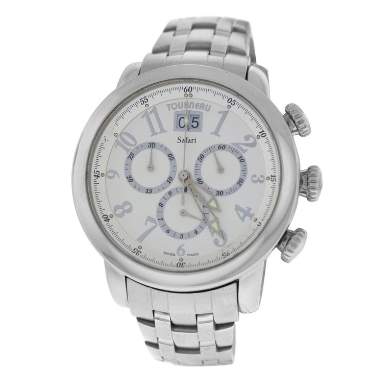 Authentic Men's Tourneau Safari Pilot Big Date Quartz Chrono Watch For