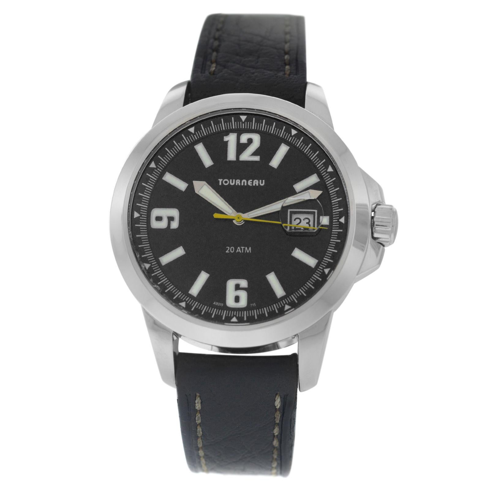 Authentic Men’s Tourneau Seapearl Stainless Steel Quartz Watch For Sale