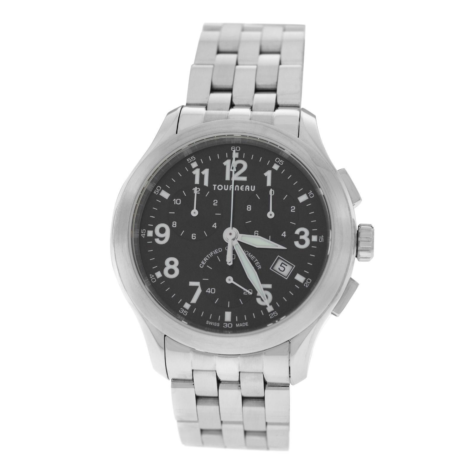 Authentic Men’s Tourneau Sportgraph Date Chronometer Super Quartz Watch For Sale