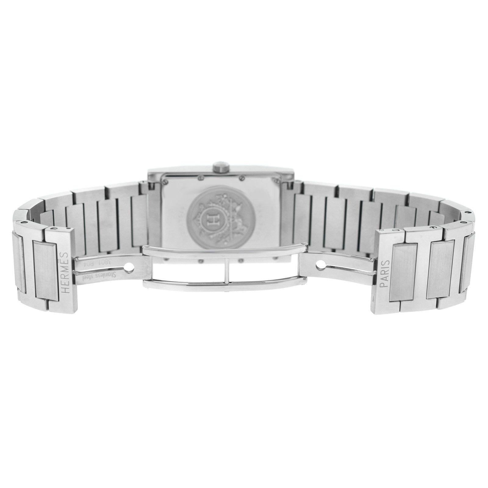 Modern Authentic Men's Unisex Hermes Tandem Steel Quartz Watch