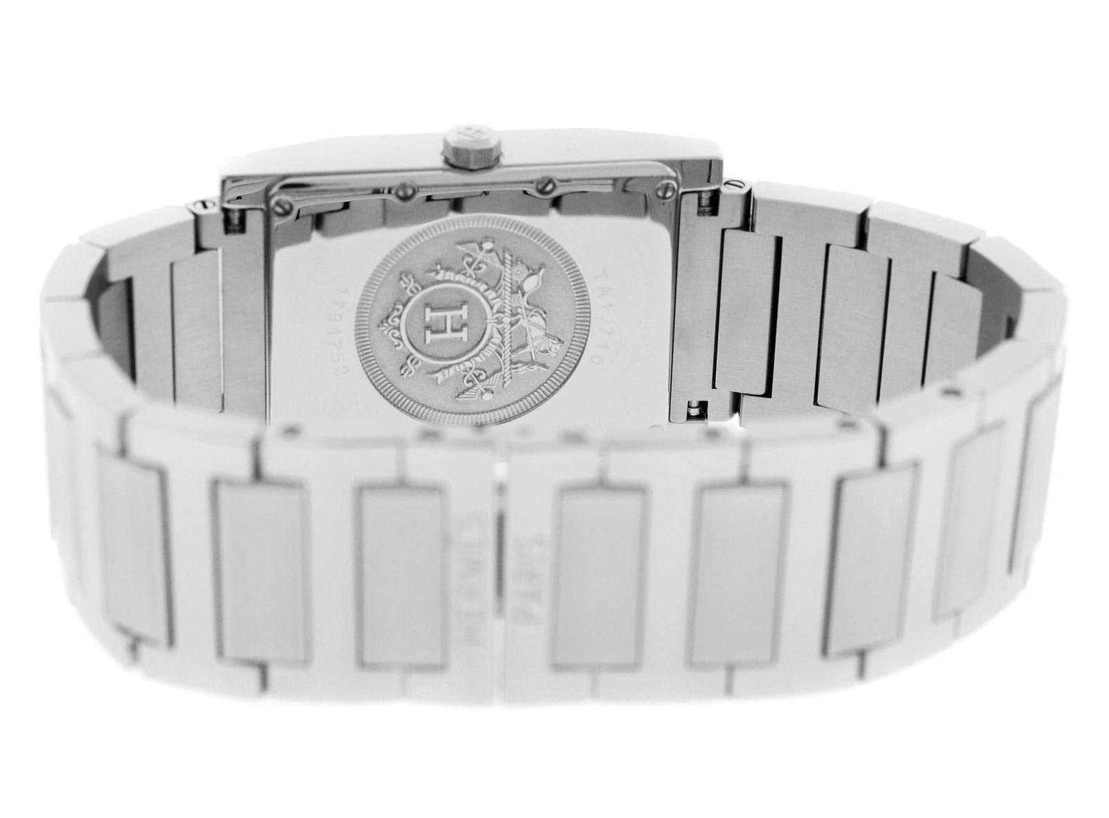 Authentic Men's Unisex Hermes Tandem Steel Quartz Watch 1