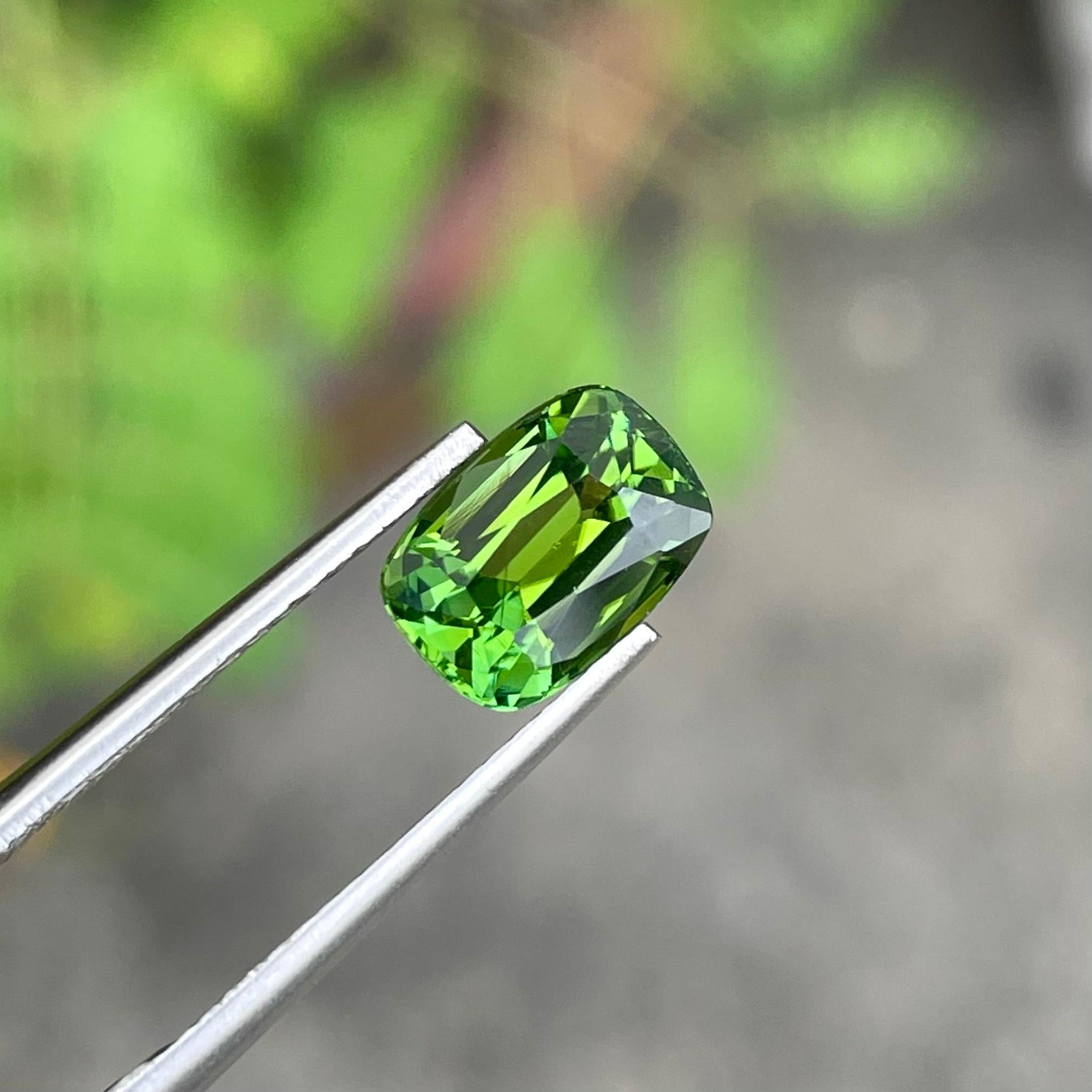 Authentic Mint Green Tourmaline 2.0 carats Cushion Cut Natural Nigerian Gemstone In New Condition For Sale In Bangkok, TH