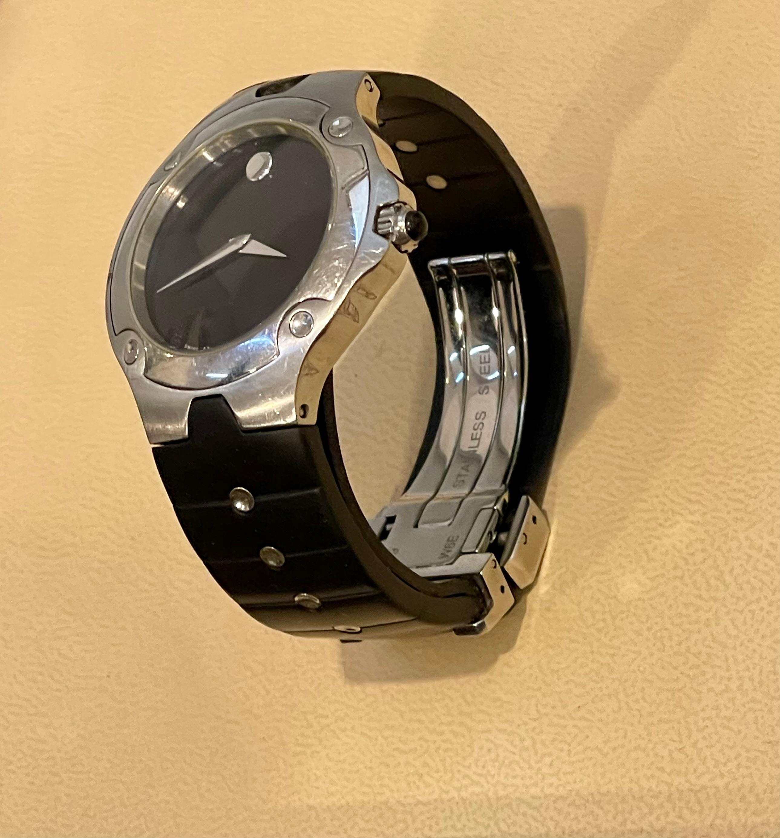 Authentic Movado Women's Sports Edition Black Dial Rubber Strap Watch 2