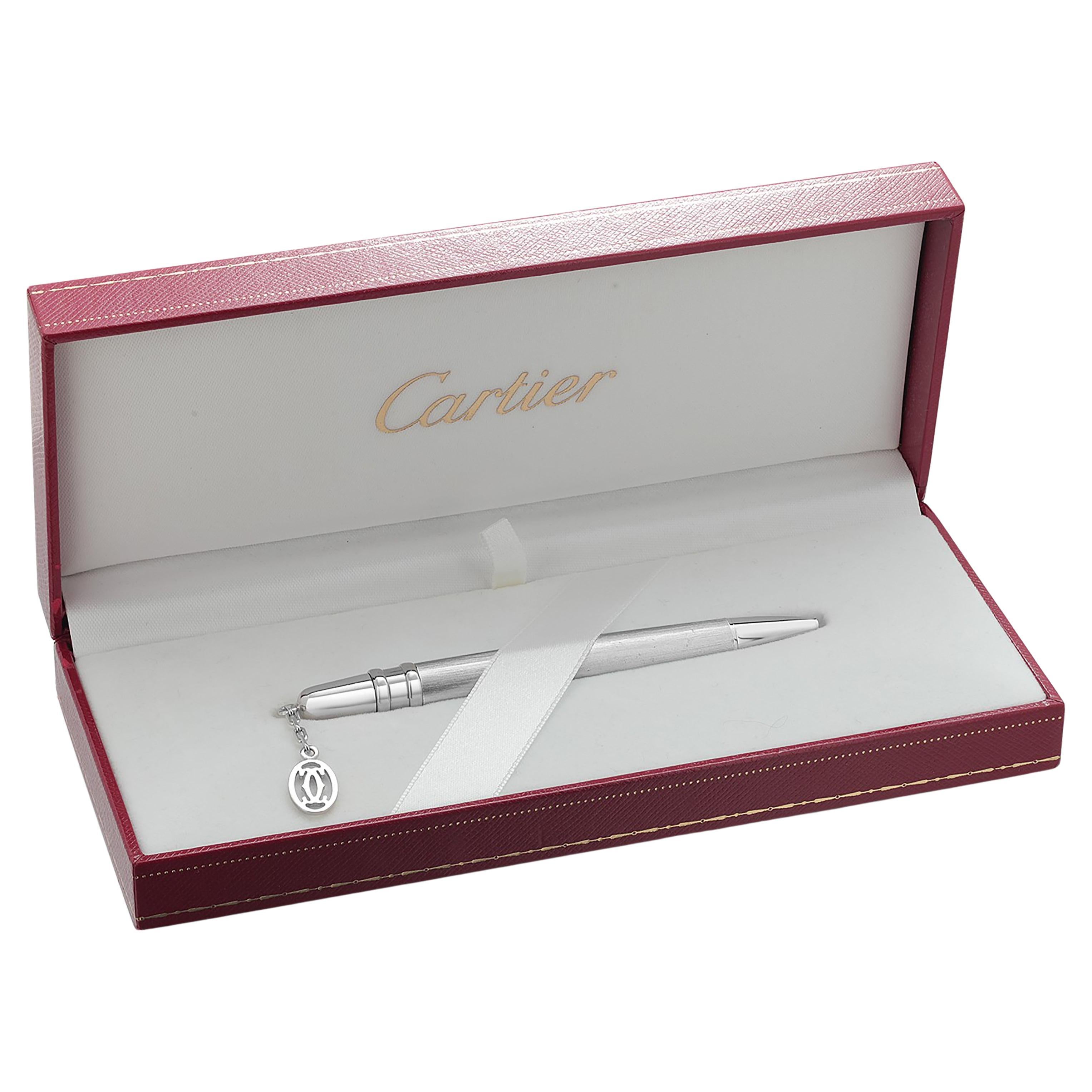 Authentic Must de Cartier Ballpoint Pen with Cartier Charm - A100783 For Sale
