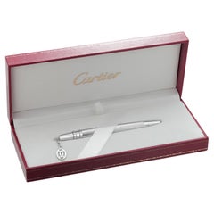 Vintage Authentic Must de Cartier Ballpoint Pen with Cartier Charm - A100783