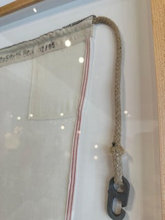 Auténtica Bandera de Señales Náuticas de los años 40 Enmarcada Profesionalmente