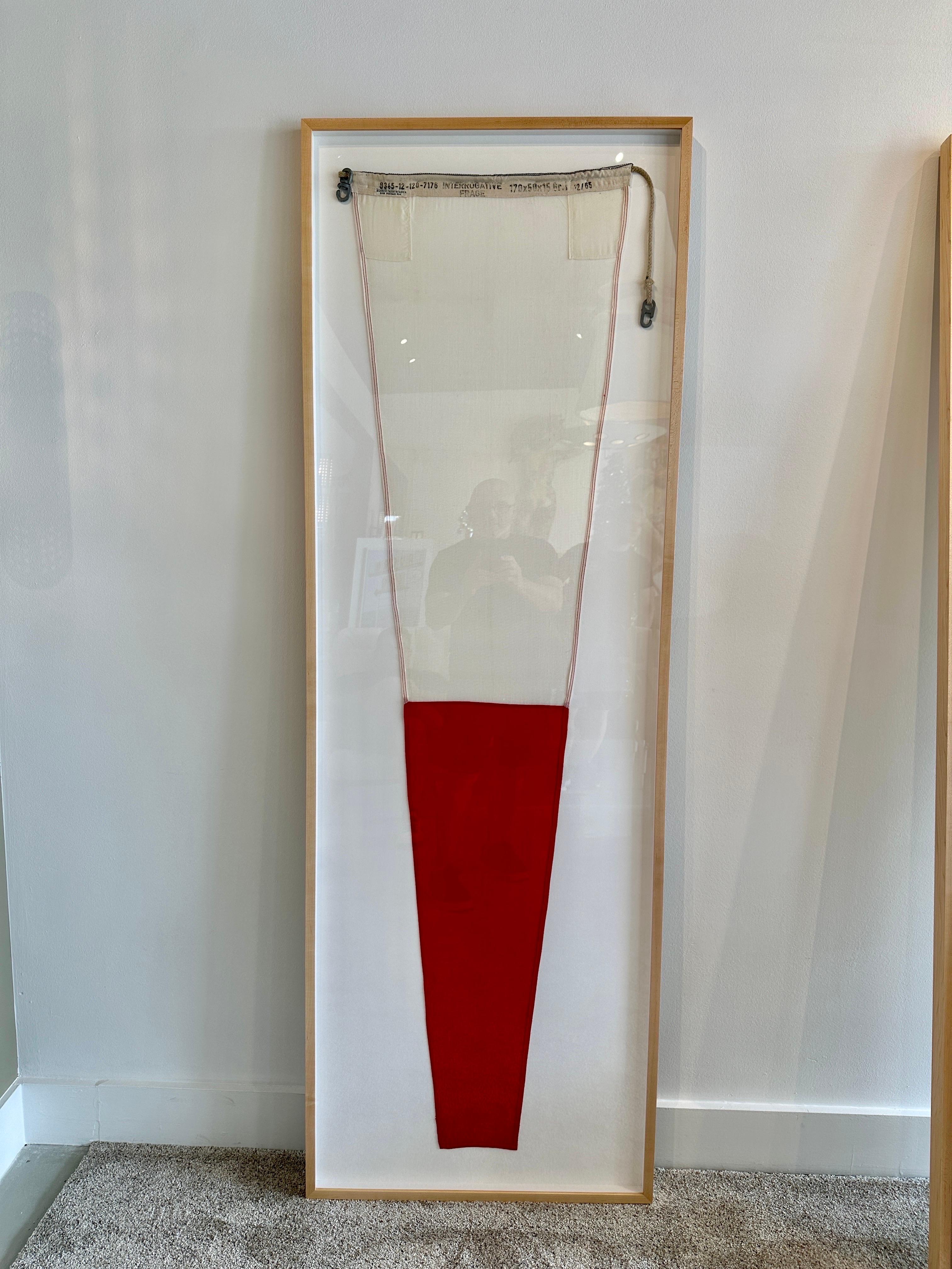 Authentic Nautical Signal Flag from 1940's Framed Professionally In Good Condition For Sale In East Hampton, NY