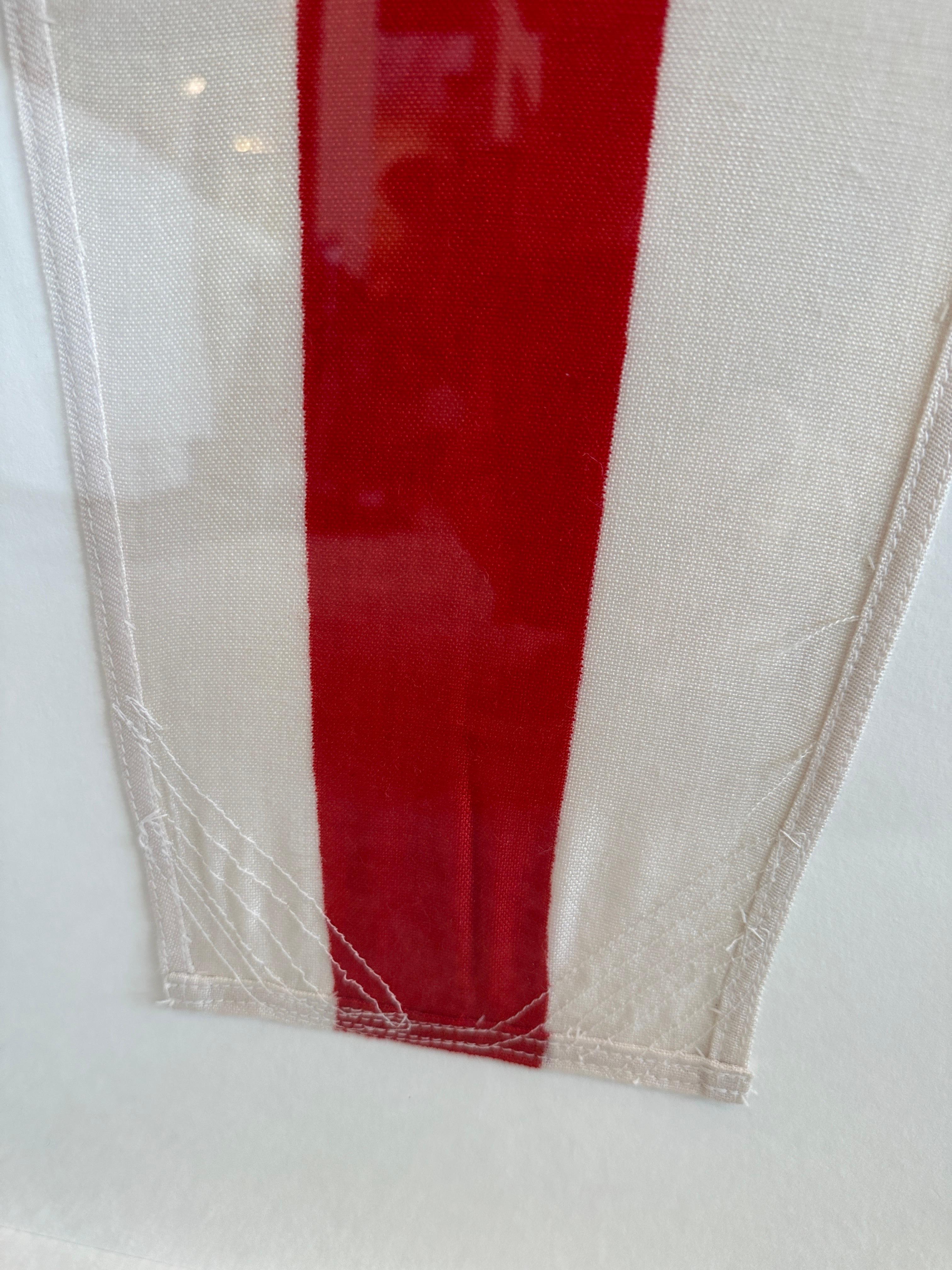 Mid-20th Century Authentic Nautical Signal Flag from 1940's Framed Professionally