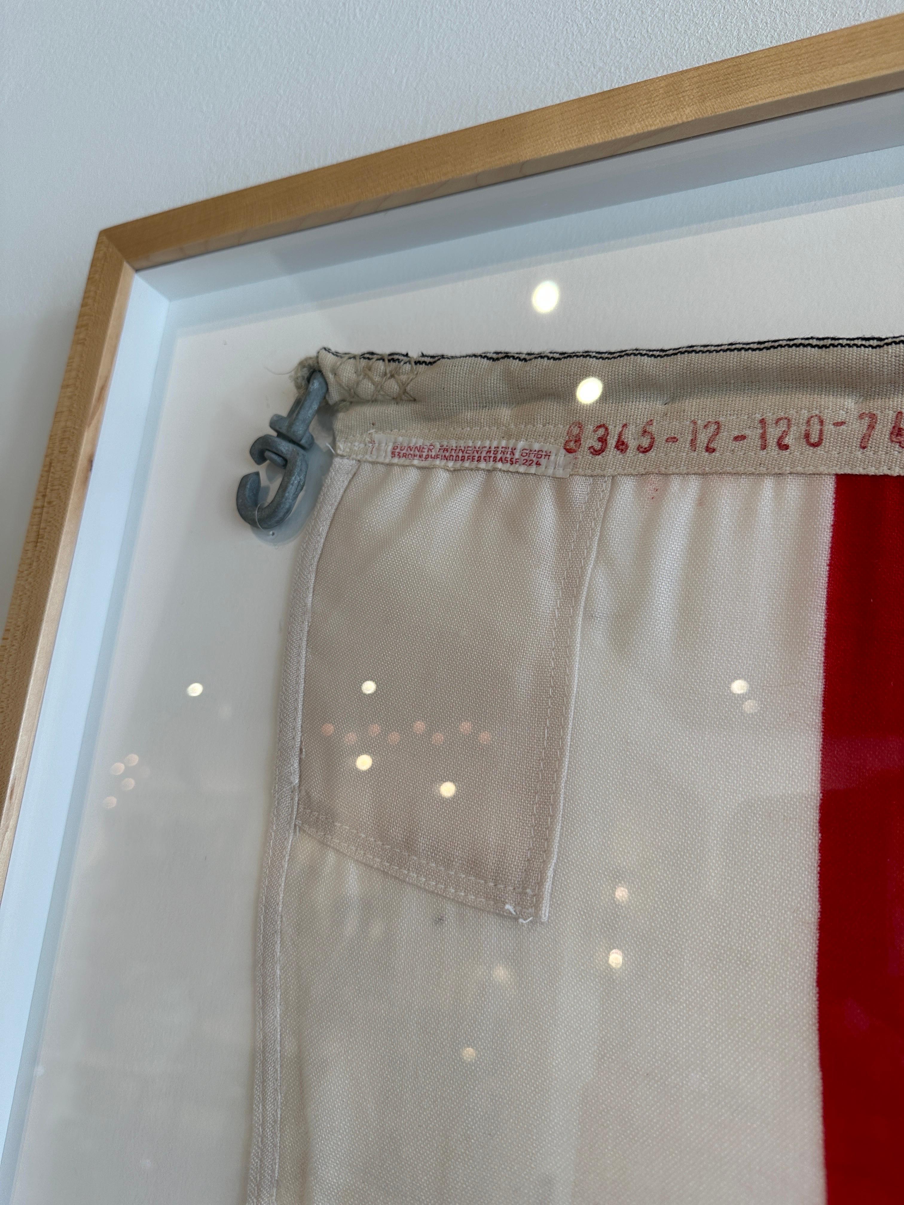 Cotton Authentic Nautical Signal Flag from 1940's Framed Professionally