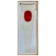 Authentique drapeau de signal nautique des années 1940 encadré professionnellement