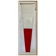 Authentique drapeau de signal nautique des années 1940 encadré professionnellement