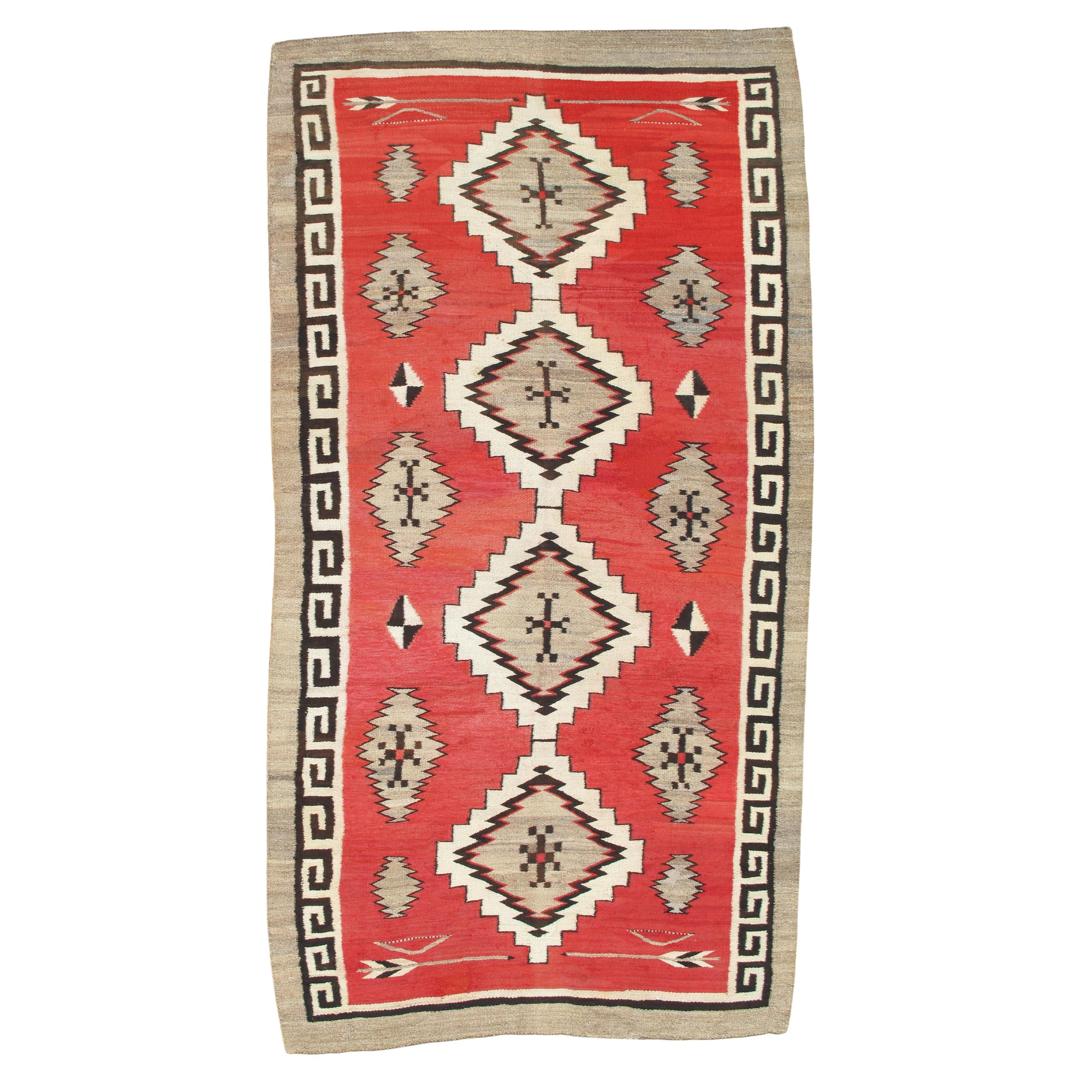 Authentic Navajo Rug c.1920 – Handwoven Native American Textile Geometric Design