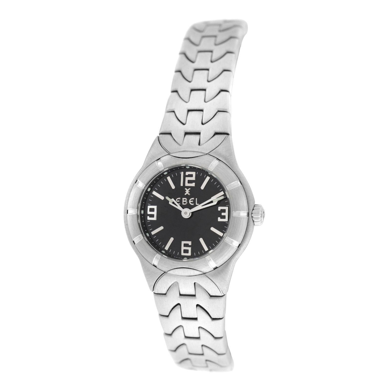 Modern Authentic New Ladies Ebel Type E Stainless Steel Quartz Watch For Sale