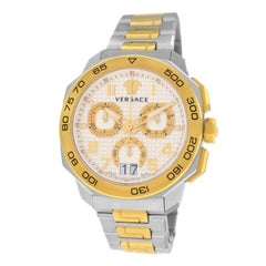 Used Authentic New Men's Versace Dylos Gold IP Quartz Watch