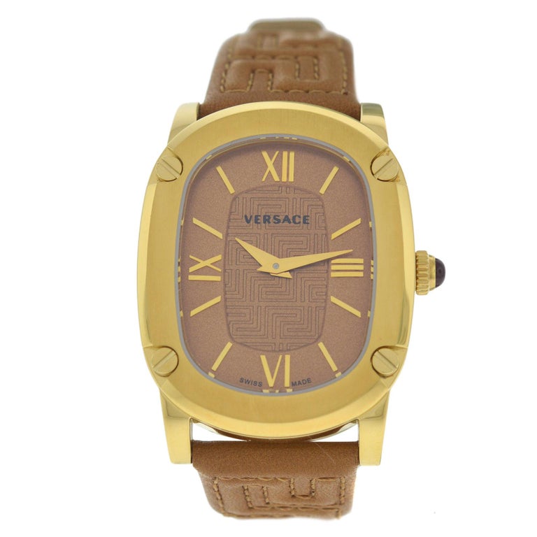 Authentic New Versace Couture GoldPlated Quartz Watch at 1stDibs