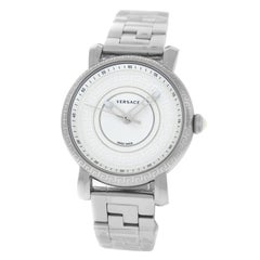 Used Authentic New Versace Day Glam Stainless Steel Quartz Watch
