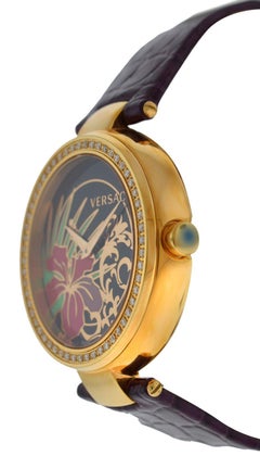 Authentic New Versace Mystique Hibiscus Diamond Quartz Watch