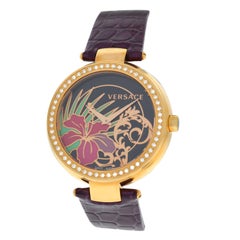 Used Authentic New Versace Mystique Hibiscus Diamond Quartz Watch