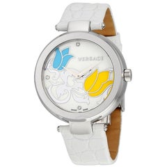 Authentic New Versace Mystique White Floral Quartz Watch