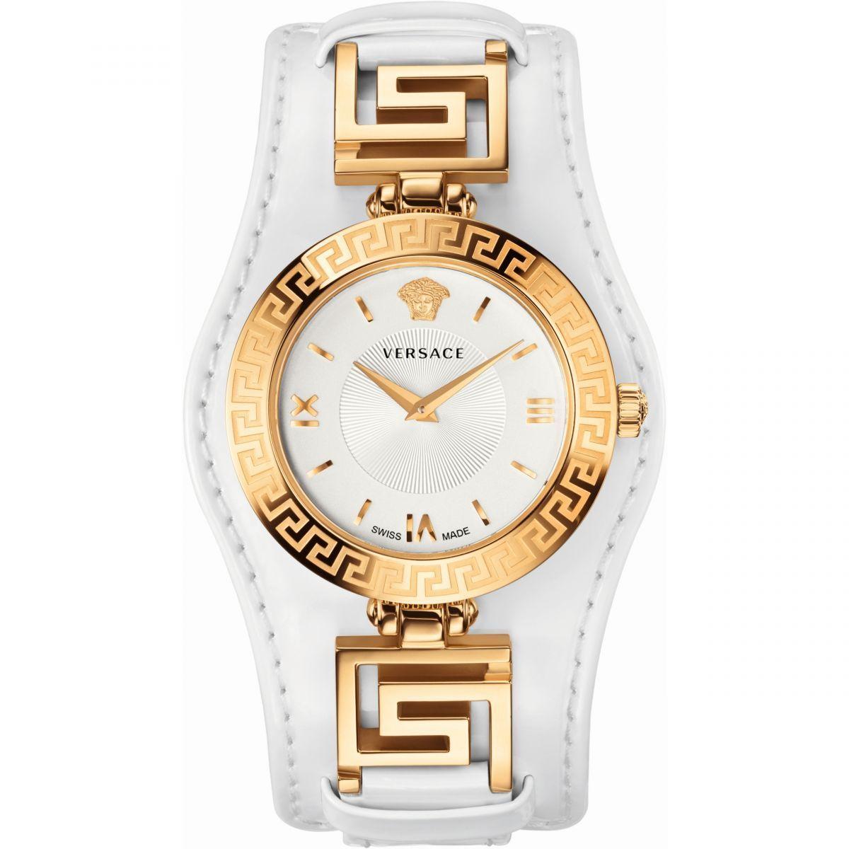 Modern Authentic New Versace V-Signature Gold-Plated Quartz Watch