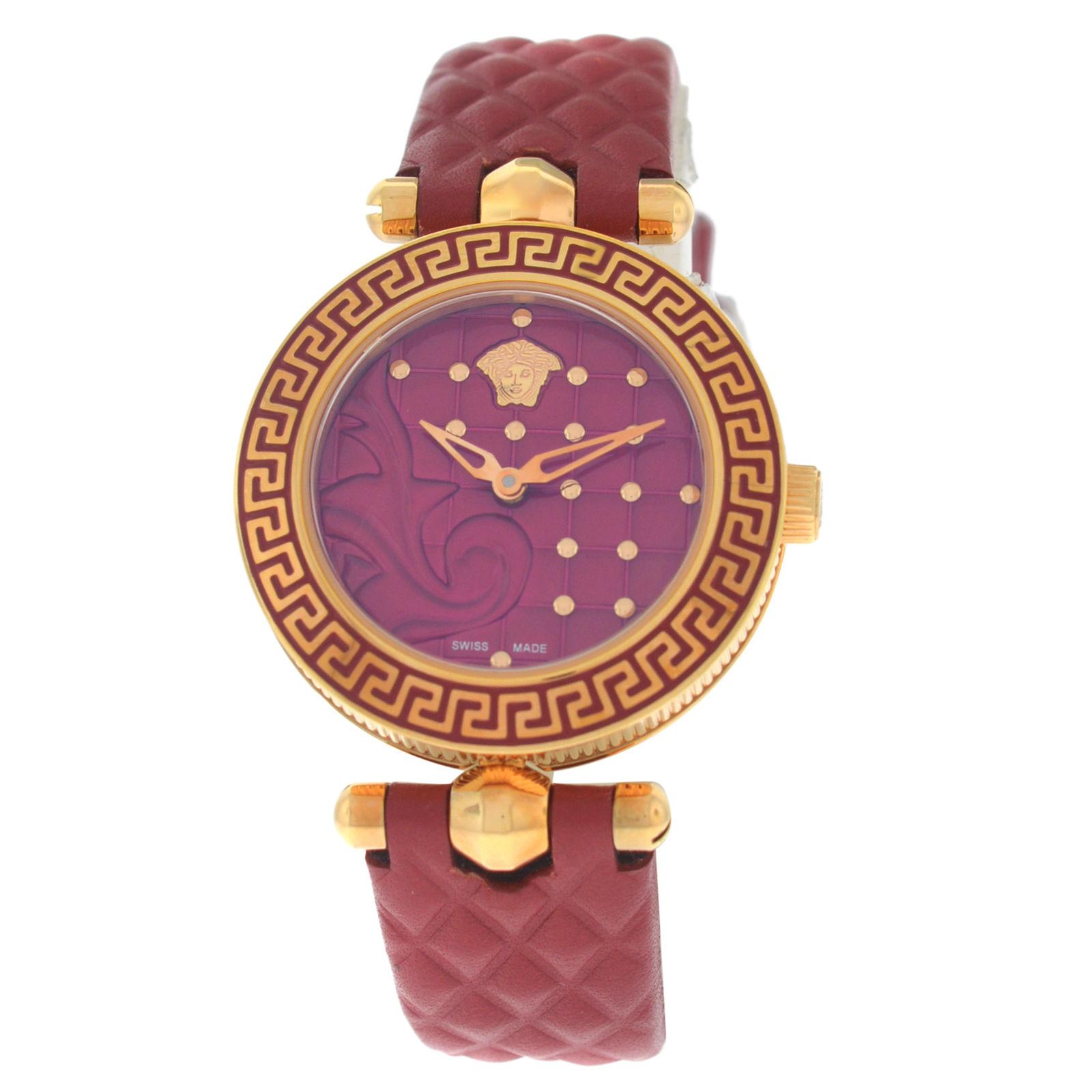 Modern Authentic New Versace Vanitas Gold Tone Steel Quartz Watch