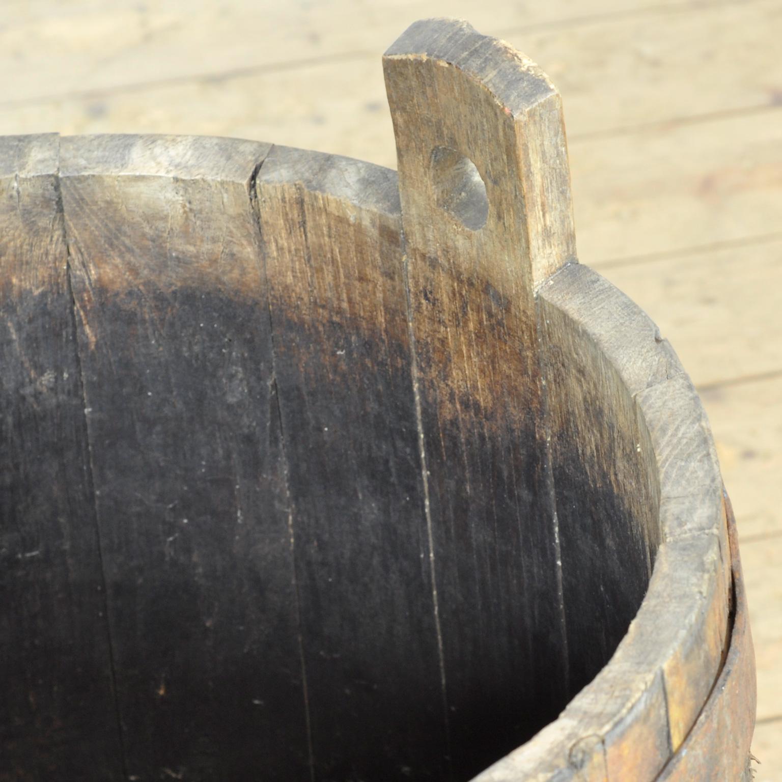 Industrial Authentic oak storage barrel, circa 1910 For Sale
