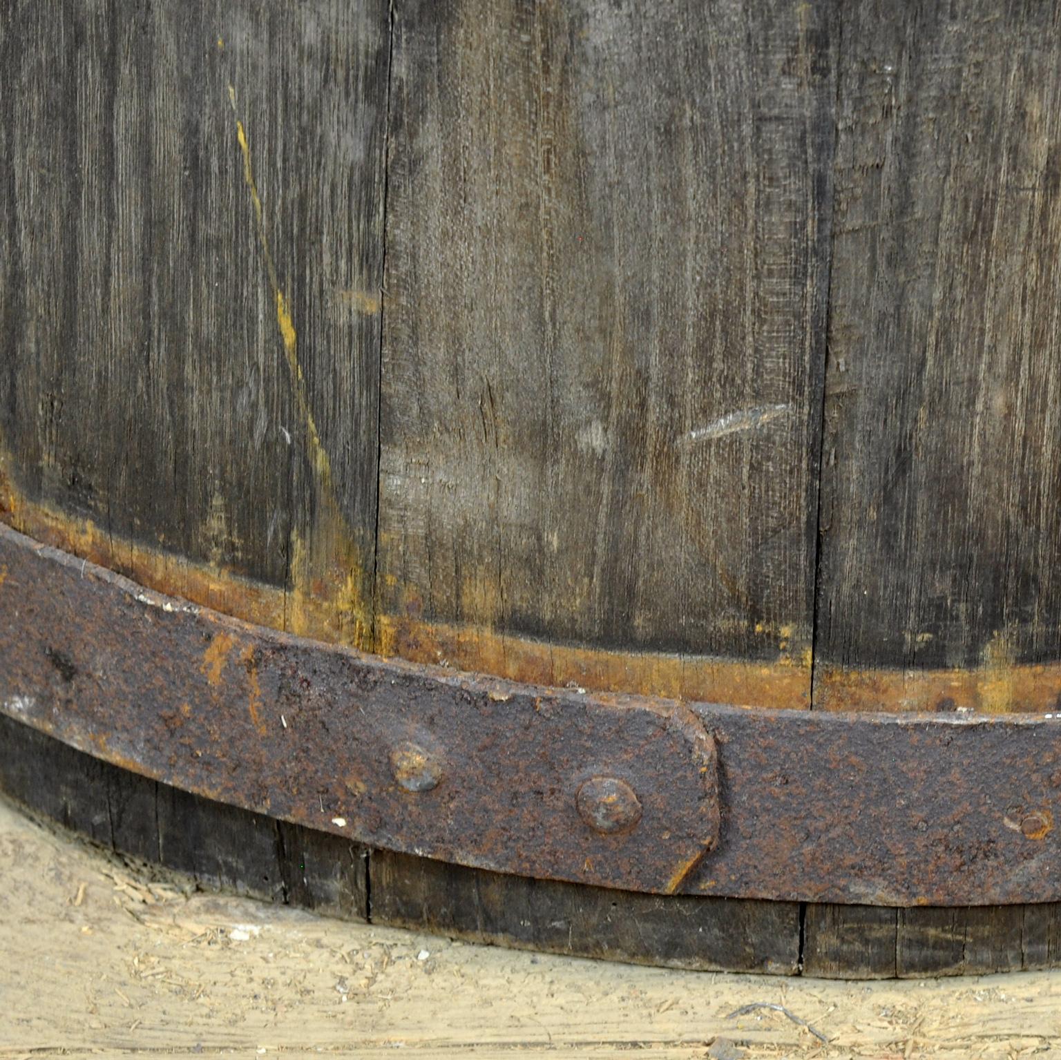 French Authentic oak storage barrel, circa 1910 For Sale