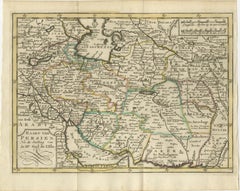 Authentic Old Map of Persia with Original Border Coloring, 1745