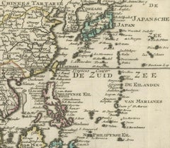 Authentic Old Map of Southeast Asia with Original Border Coloring, 1745