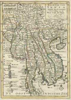 Authentic Old Map of Vietnam, Thailand, Cambodia and Myanmar, Hainan, etc., 1745