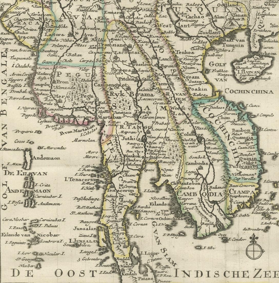 mapa de camboya y vietnam