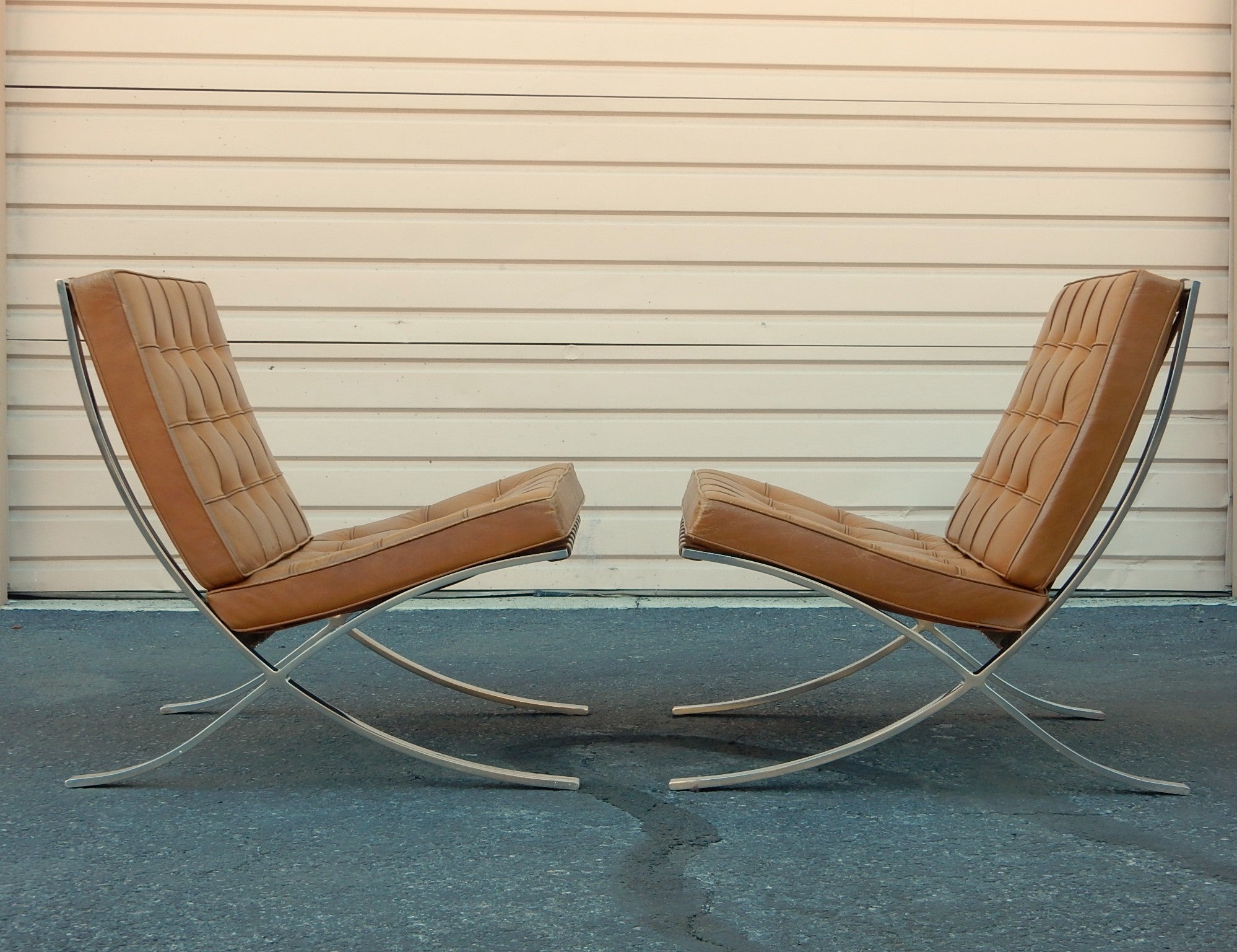 Exceptional, all original PAIR of Mies van der Rohe design
