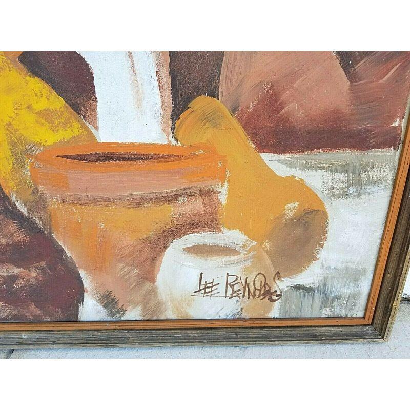 Authentique peinture originale signée Lee Reynolds encadrée 62 po. x 50 po. Bon état - En vente à Lake Worth, FL