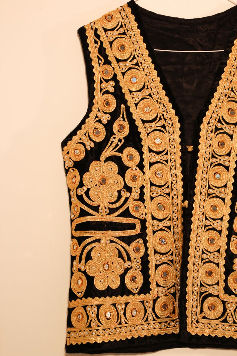 Authentic Ottoman Turkish Vest in Green Velvet at 1stDibs