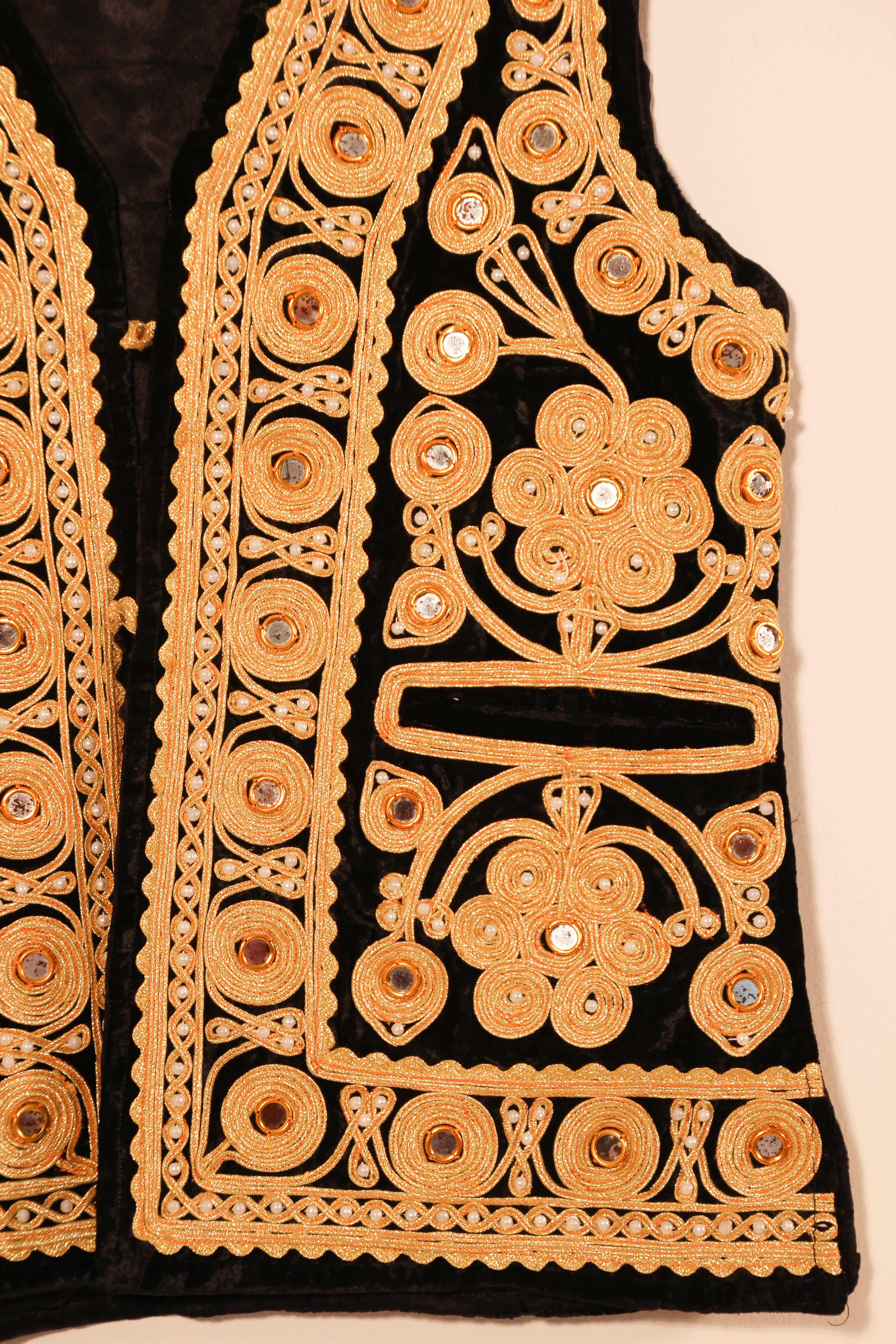 Fait main Authentique gilet turc ottoman en velours vert