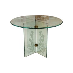 Authentic Pace Collection Glass Dining Table, Custom Made by Leon Rosen