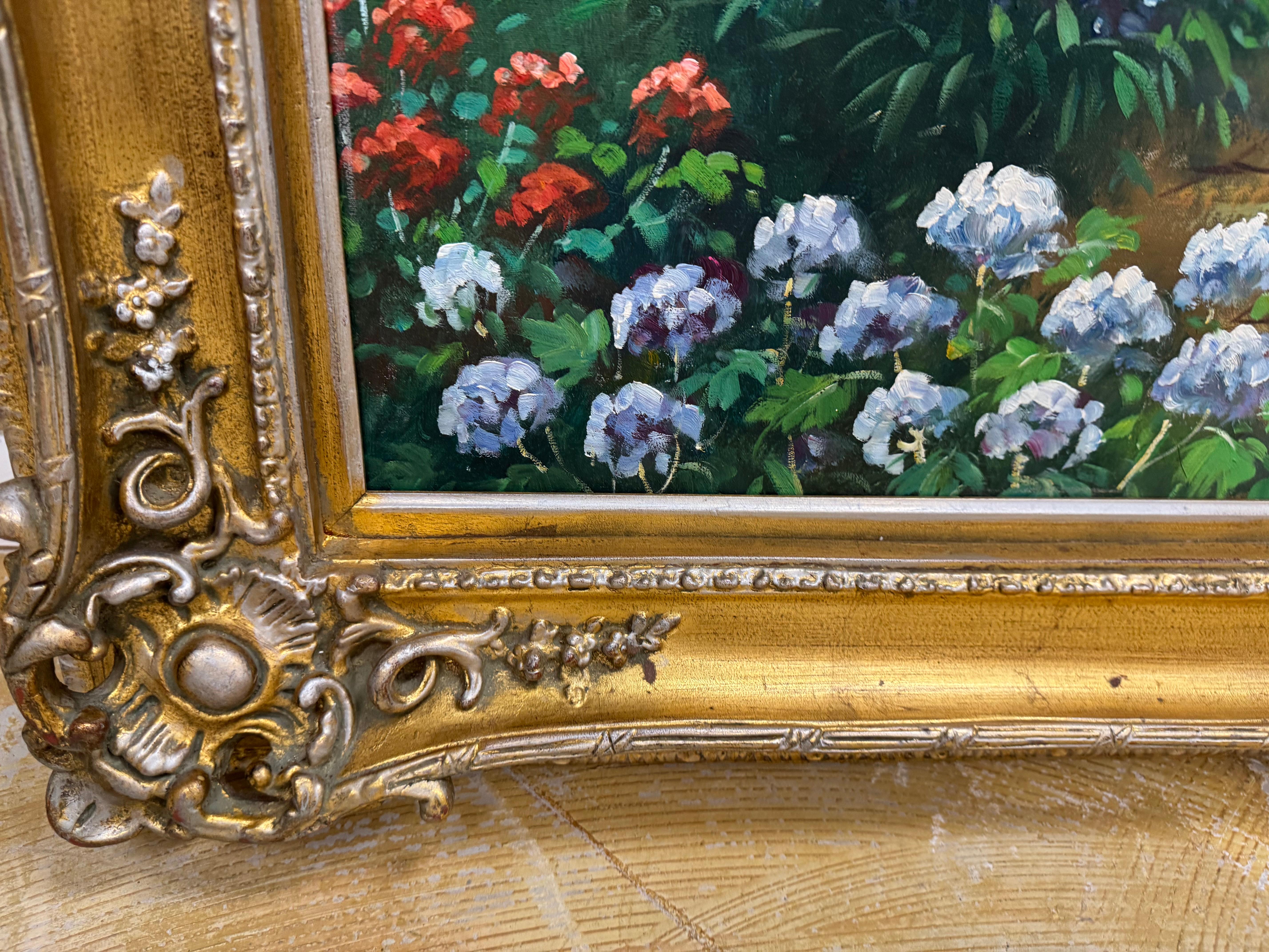 Peinture authentique de : villa italienne avec une vue côtière en vente 2