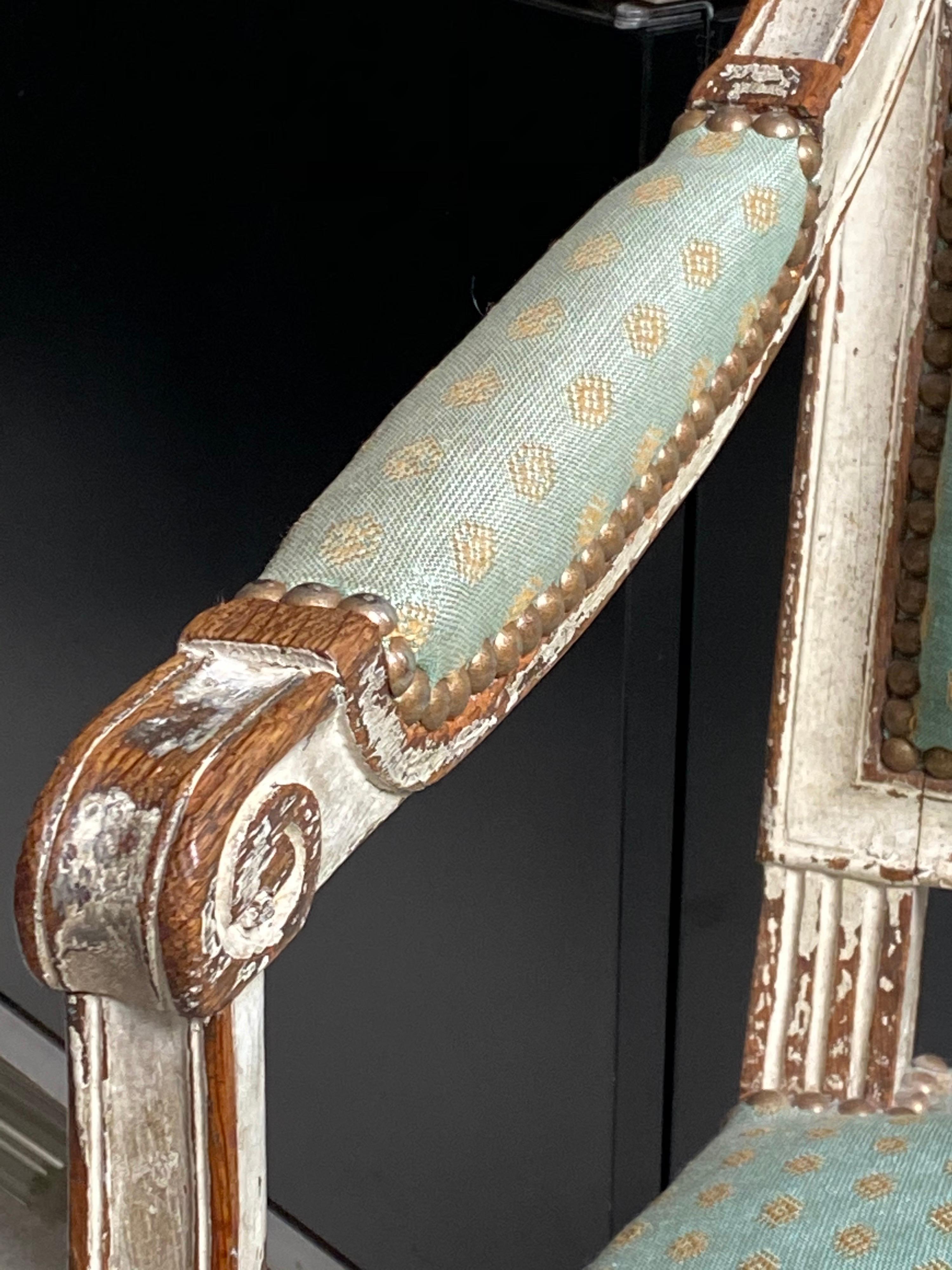 Authentic Pair French Armchair, Louis XVI Period, 1775-1790 For Sale 2