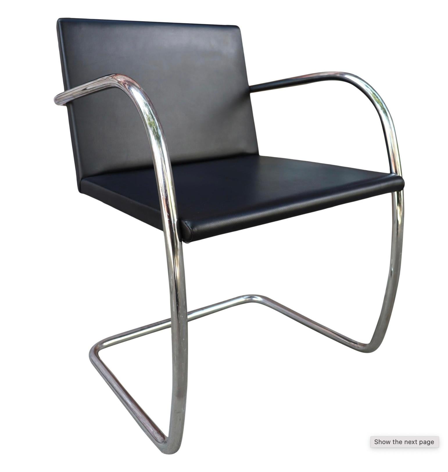 Mid-Century Modern Authentic Knoll Brno Chair by Mies Van Der Rohe For Sale