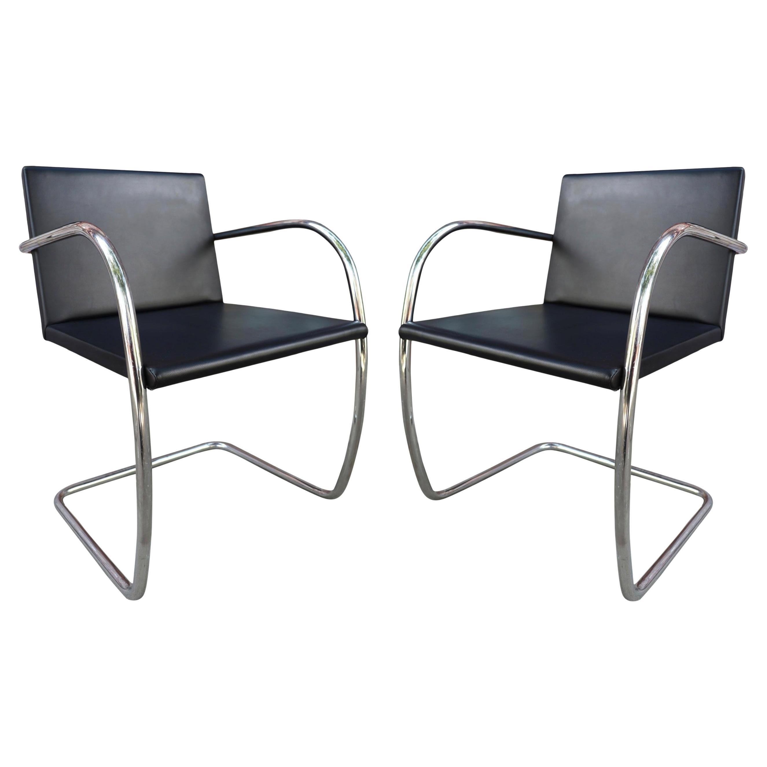 Authentic Pair of Knoll Brno Chairs by Mies Van Der Rohe