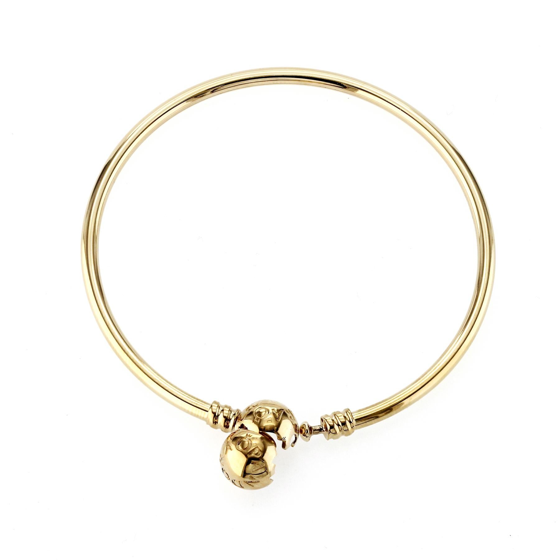 Autentico braccialetto di charme Moments di Pandora in oro giallo 14K, misura 7