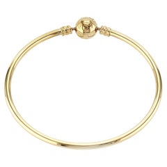 Authentic Pandora 14K Yellow Gold Moments Charm Beads Bracelet Size 7"