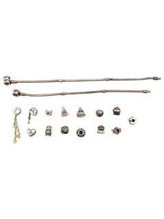 Authentic Pandora Lot of 16 Sterling with Gold Accents Charms & Bracelets #19892