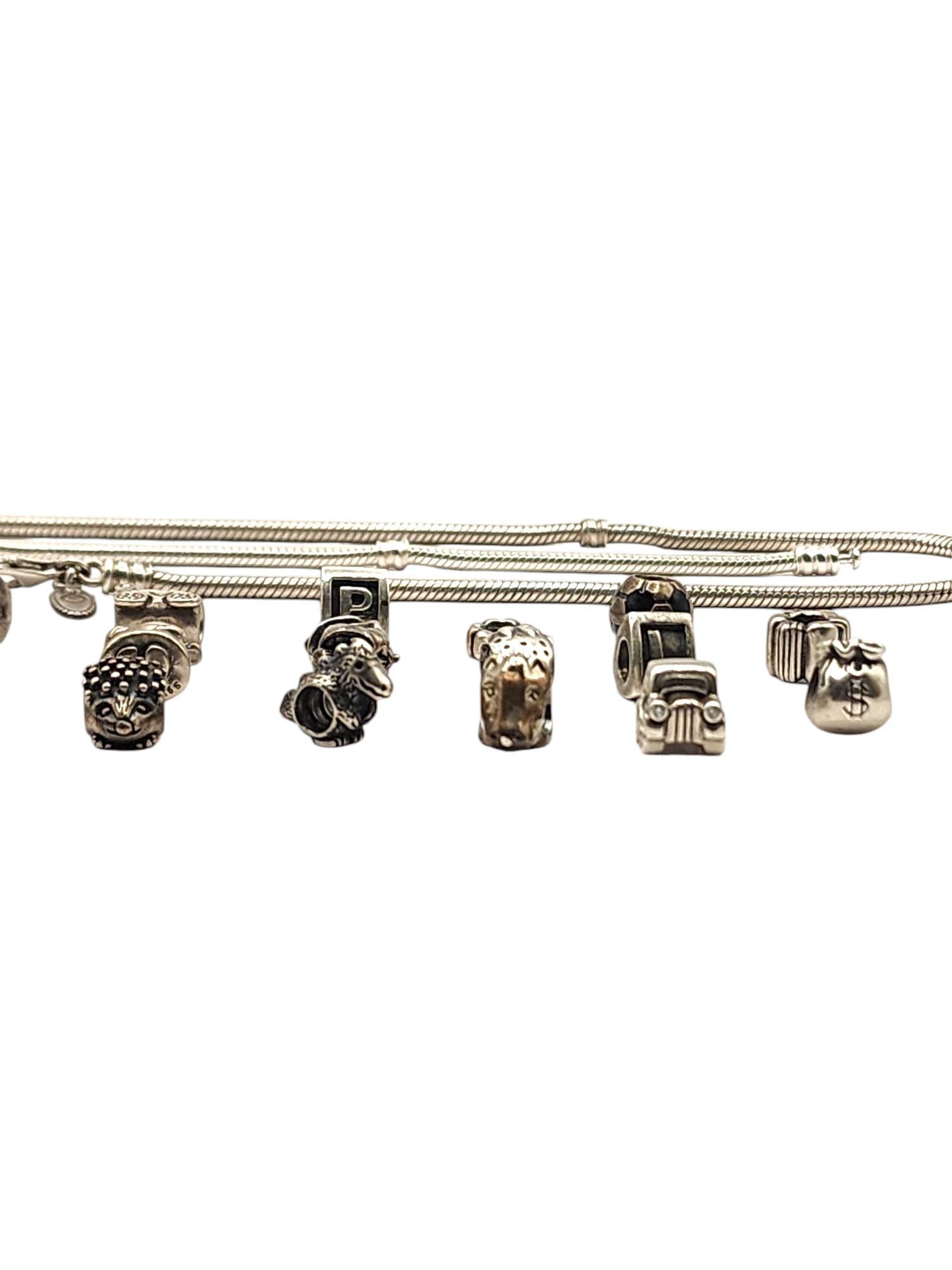 Authentic Pandora Lot of 27 Sterling Silver Charms, Bracelet & Necklace #19890 2