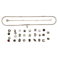 Auténtico Lote Pandora de 27 Charms de Plata de Ley, Pulsera y Collar #19890