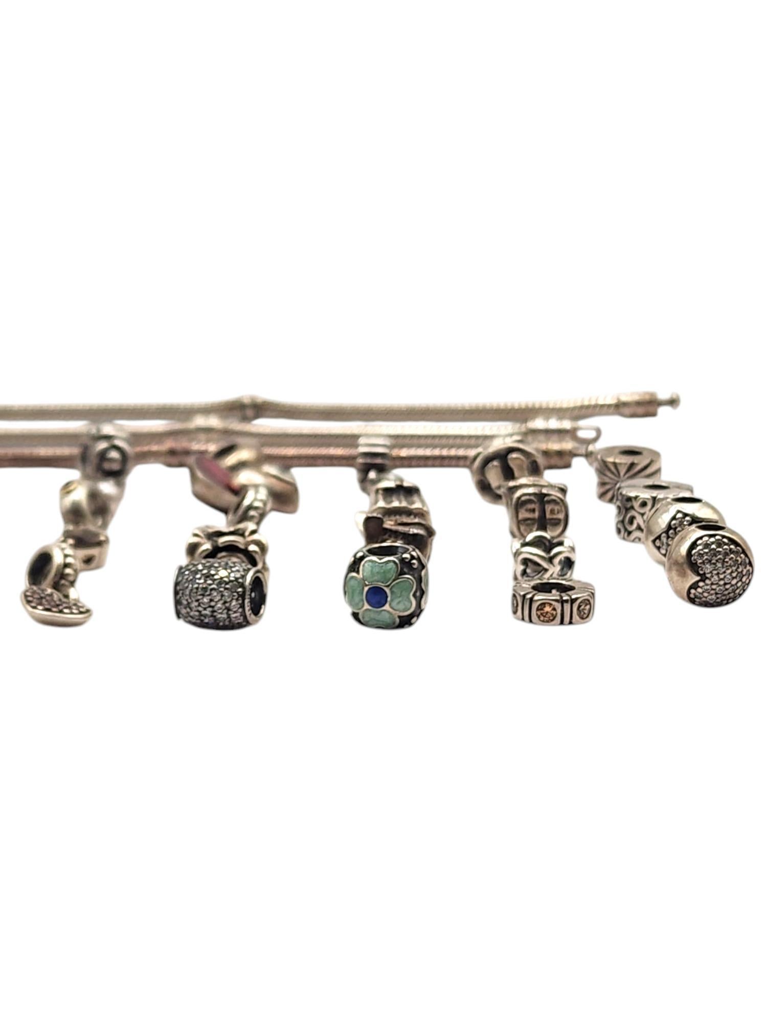 Authentic Pandora Lot of 39 Sterling Silver Charms & Bracelets #19918 For Sale 1