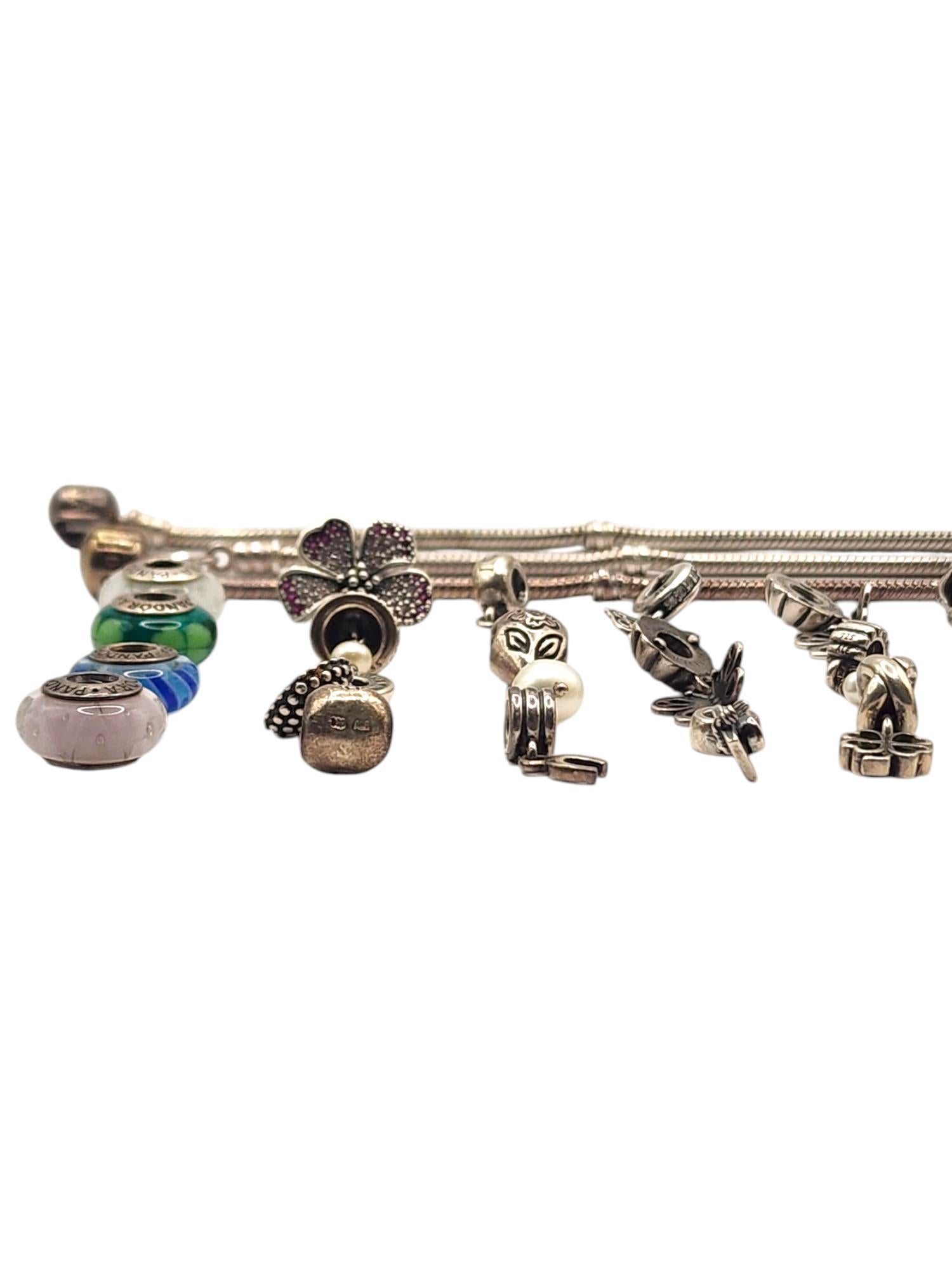 Authentic Pandora Lot of 39 Sterling Silver Charms & Bracelets #19918 For Sale 1