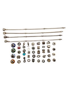 Authentic Pandora Lot of 45 Sterling Silver Charms & Bracelets #19887